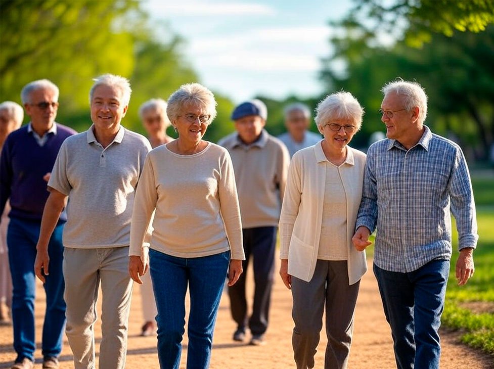 tercera edad practicando ejercicios